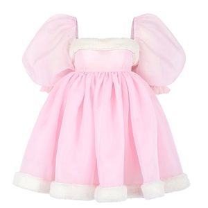 Selkie Santa Baby Puff Dress 4x in Pink